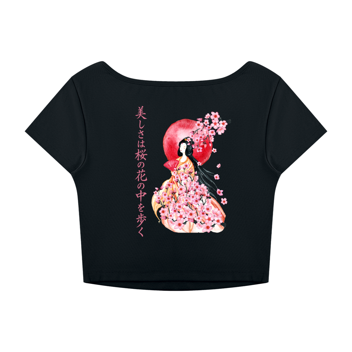 Japanese Women Crop Top | Sakura Lady & Sun