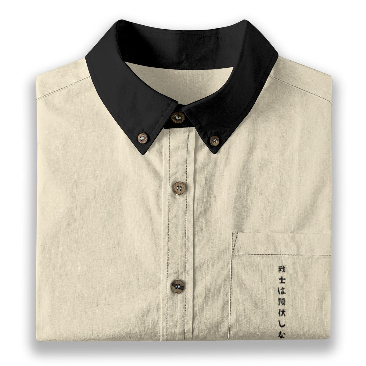 Japanese Breathable Cotton Shirt - 'Samurai Never Rests' | Tengura Store
