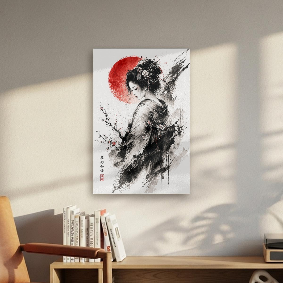 Dreaming Geisha Sumi-e Canvas Print | Tengura Store