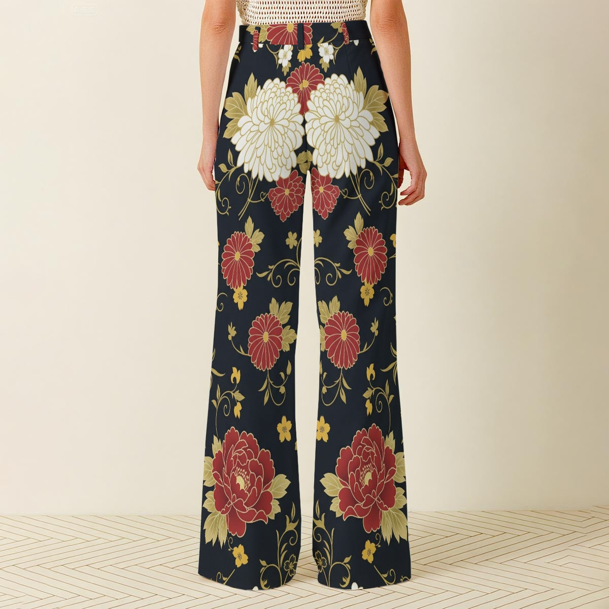 Flower Bloom Wide Leg Hakama Pants | Tengura Store