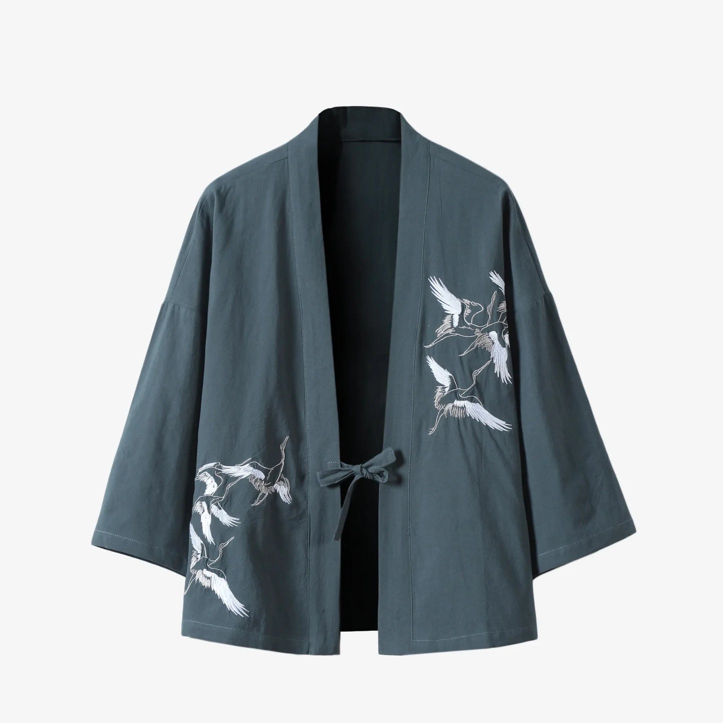 Japanese Haori Jacket - Crane Kimono Cardigan blue | Tengura Store