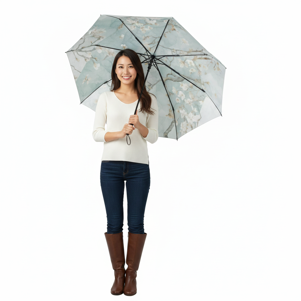 Guarda-chuva tradicional japonês com motivo de flores | Tengura Store