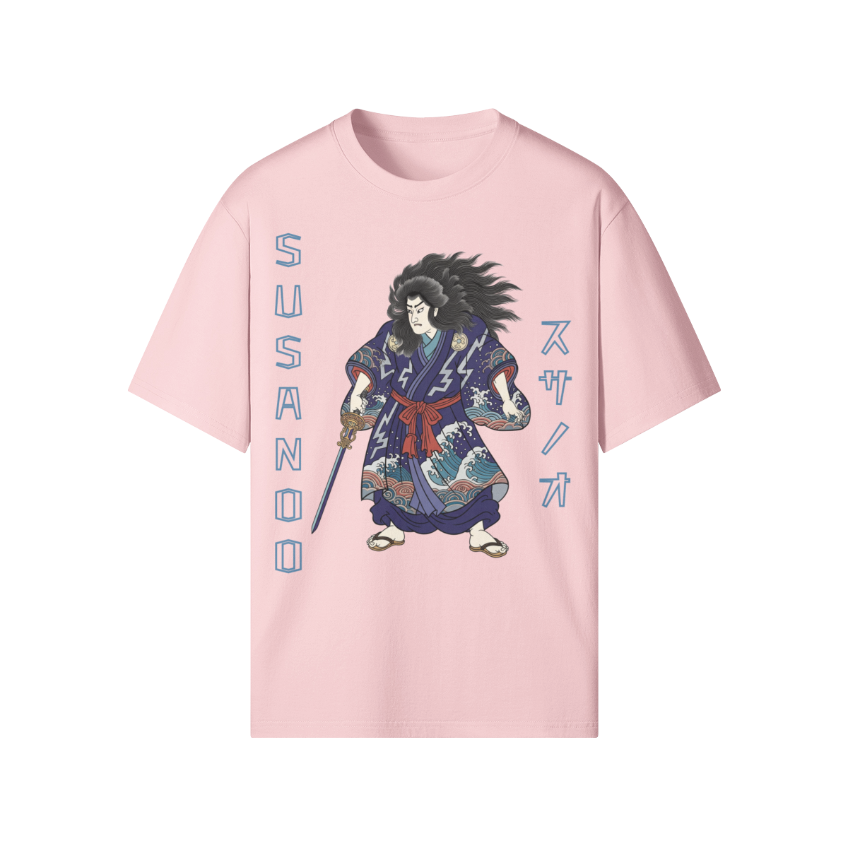 Japanese T-shirt Susanoo Storm God of Seas and Thunder Pink | Tengura Store