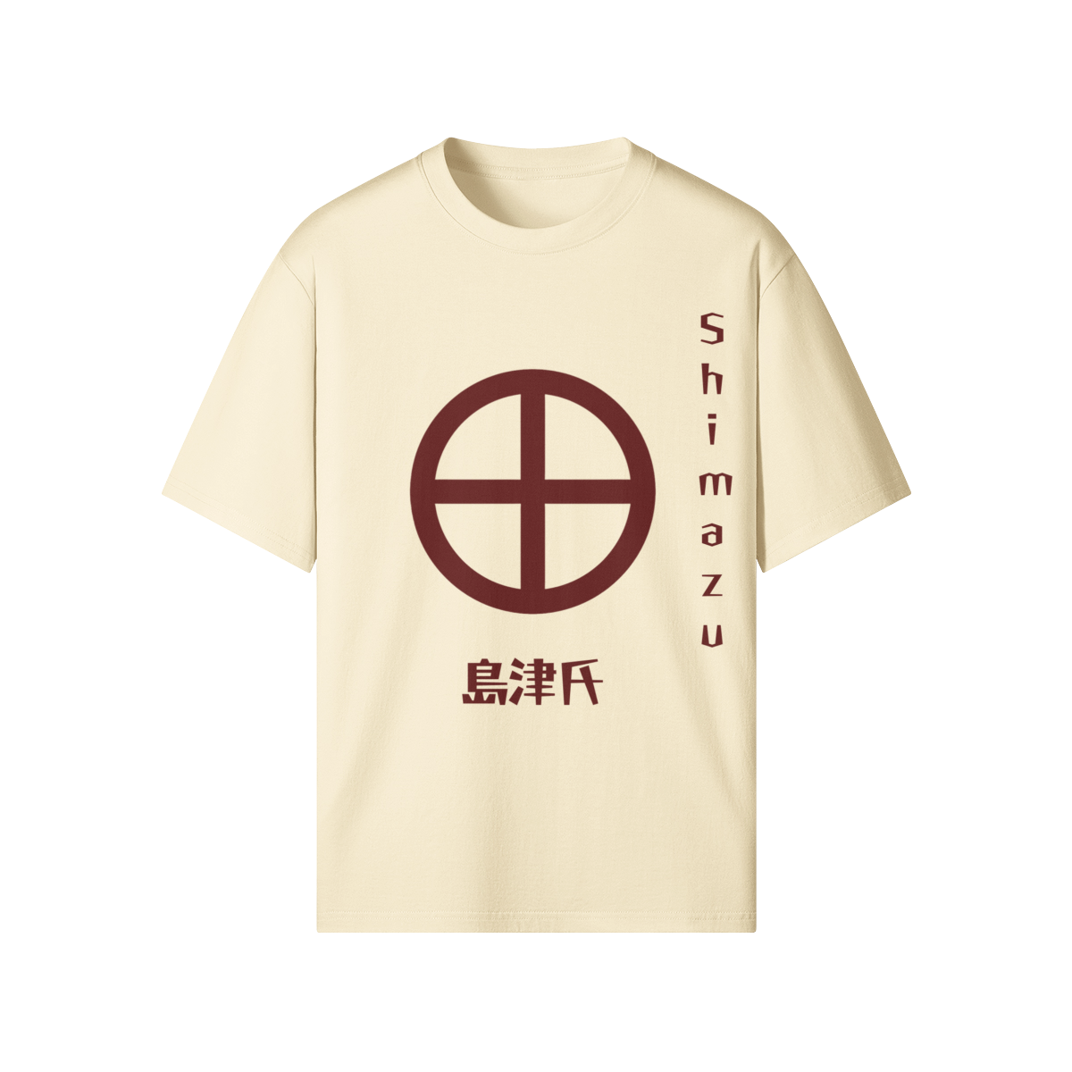 Shimazu Clan Japanese T-shirt Samurai Crest Beige | Tengura Store