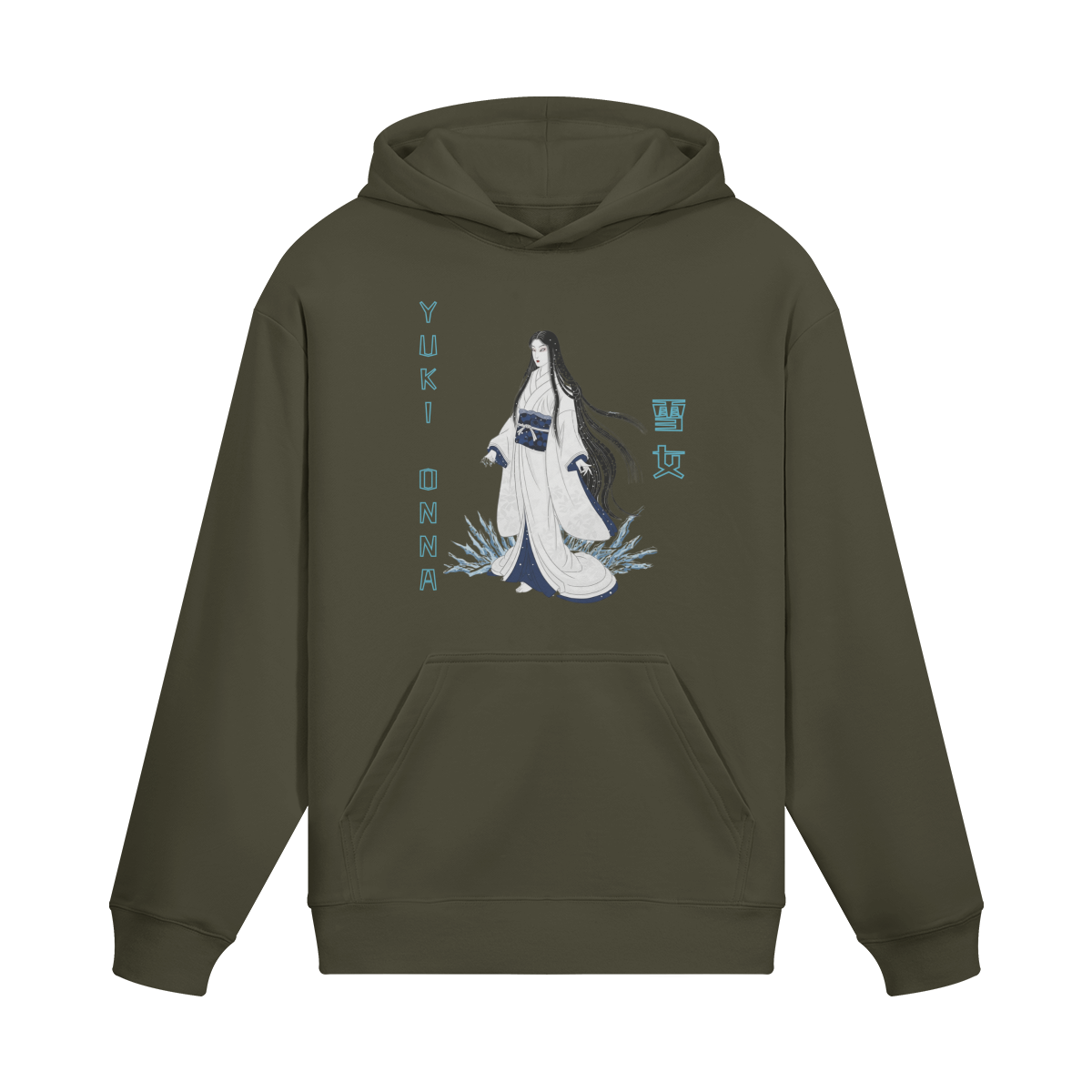 Yuki Onna Japanese Folklore Snow Spirit Hoodie Charcoal Grey | Tengura Store