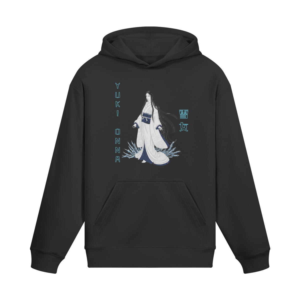 Yuki Onna Japanese Folklore Snow Spirit Hoodie Black | Tengura Store