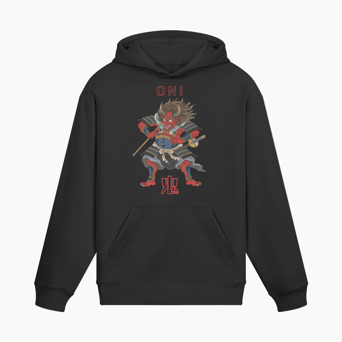 Oni Demon Hoodie Japanese Warrior Black | Tengura Store