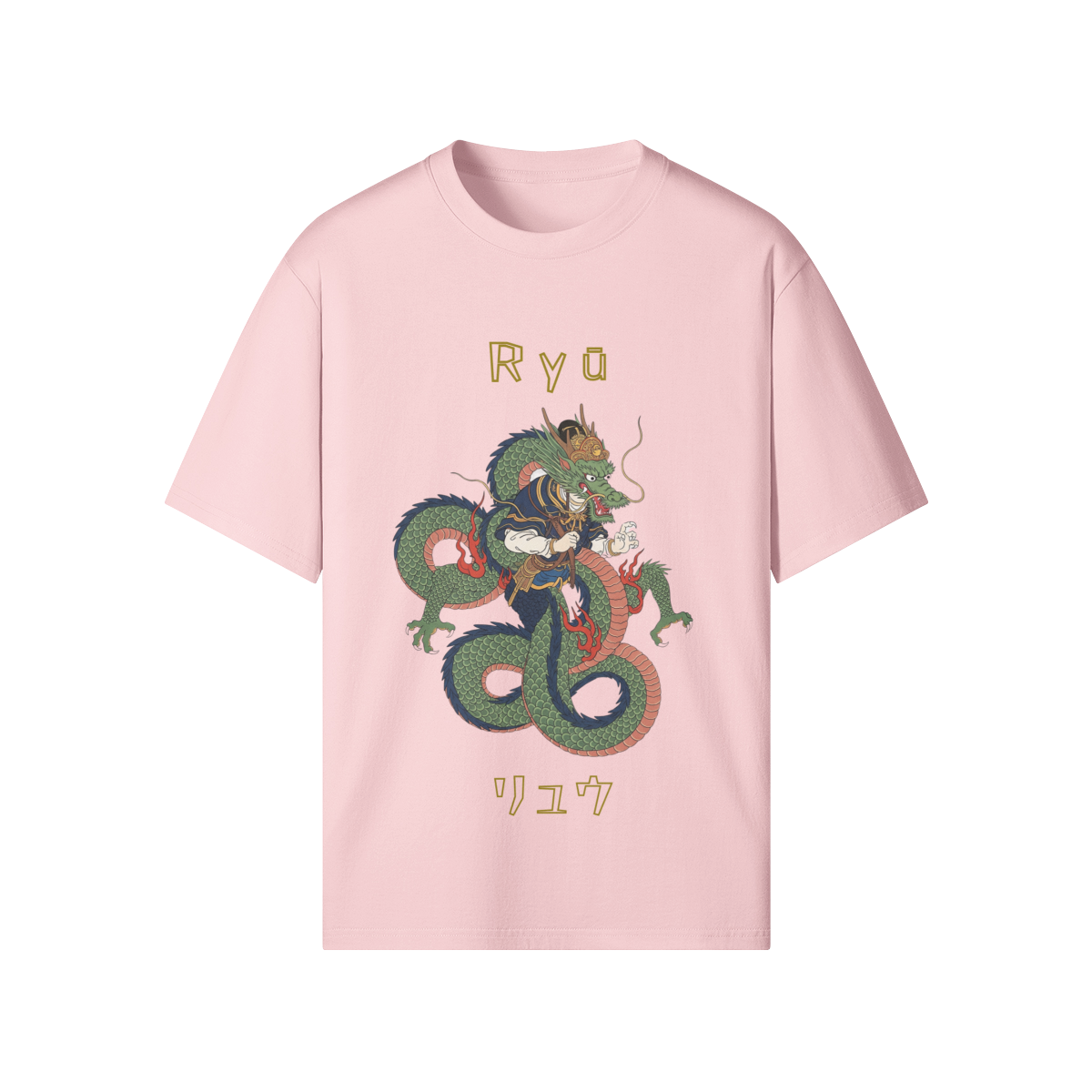 Ryu Dragon T-Shirt Japanese Mythical Print Pink | Tengura Store