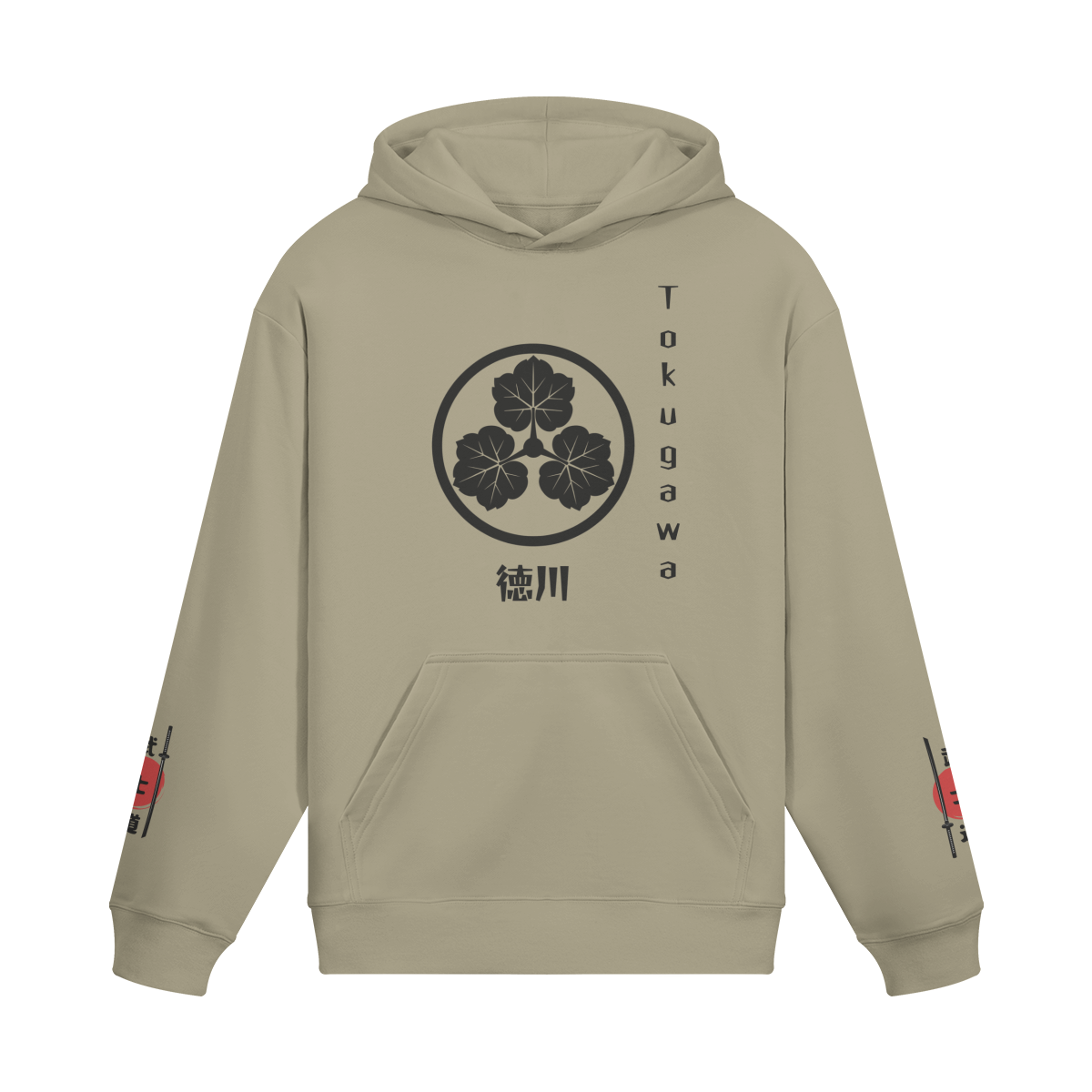 Tokugawa Clan Hoodie Crest Symbol Sand Beige | Tengura Store