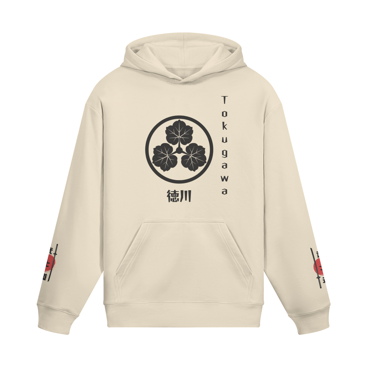 Tokugawa Clan Hoodie Crest Symbol Beige | Tengura Store