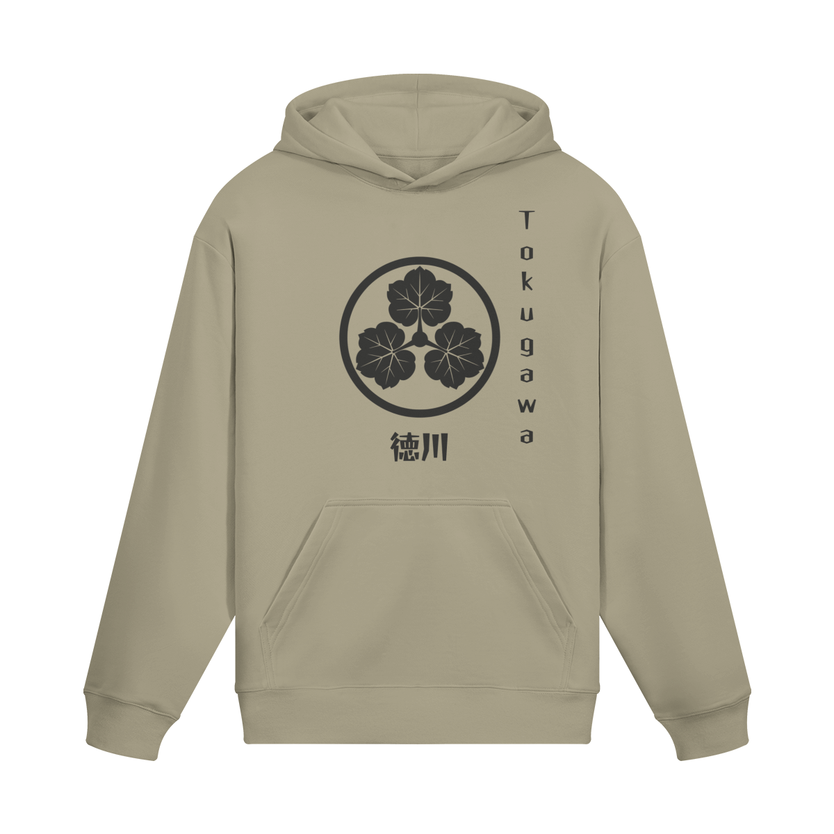 Tokugawa Clan Hoodie Samurai Crest Sand Beige | Tengura Store