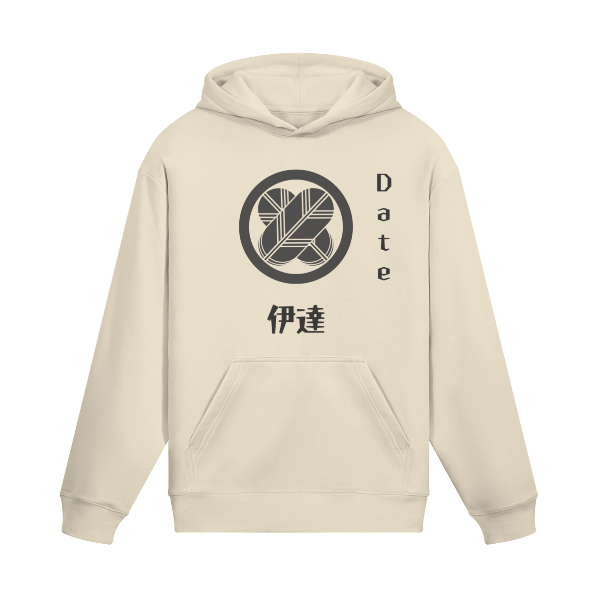 Date Clan Japanese Hoodie Samurai Crest Beige | Tengura Store