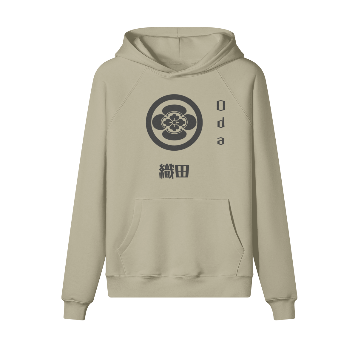 Oda Clan Japanese Hoodie Samurai Crest Sand Beige | Tengura Store