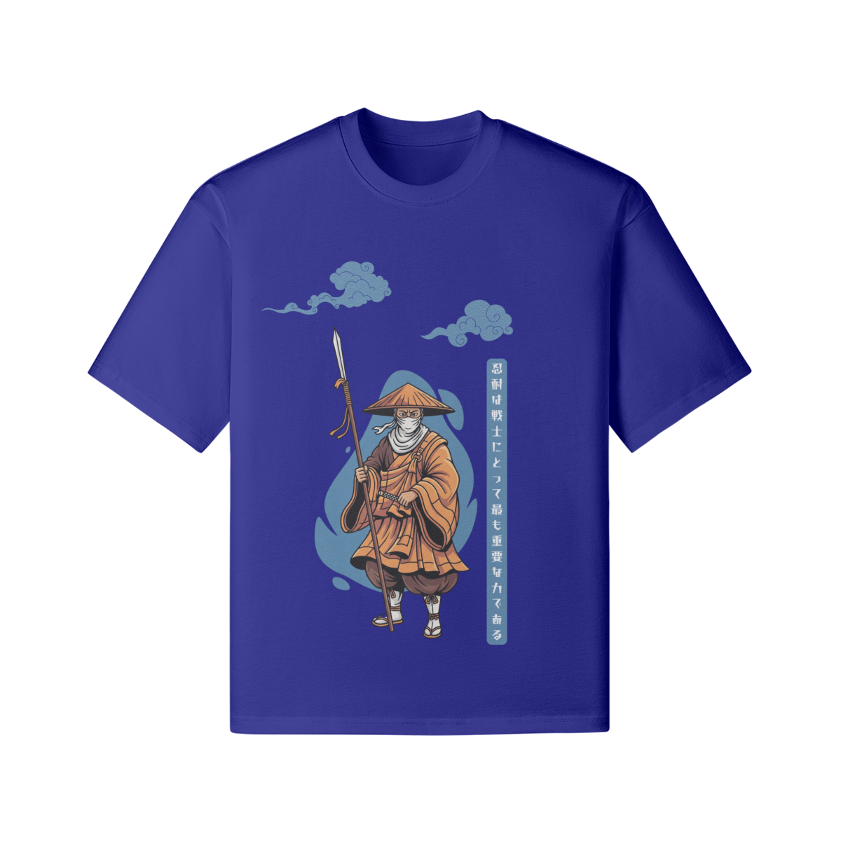 Ronin Warrior Japanese T-Shirt Ukiyo-e Style Sapphire Blue | Tengura Store