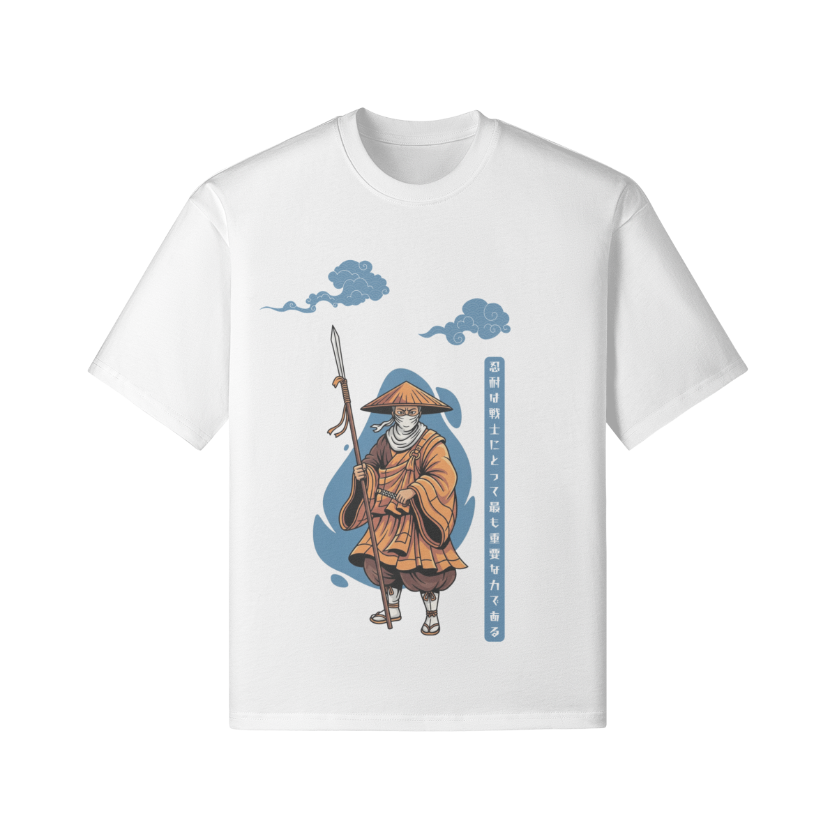 Ronin Warrior Japanese T-Shirt Ukiyo-e Style White | Tengura Store