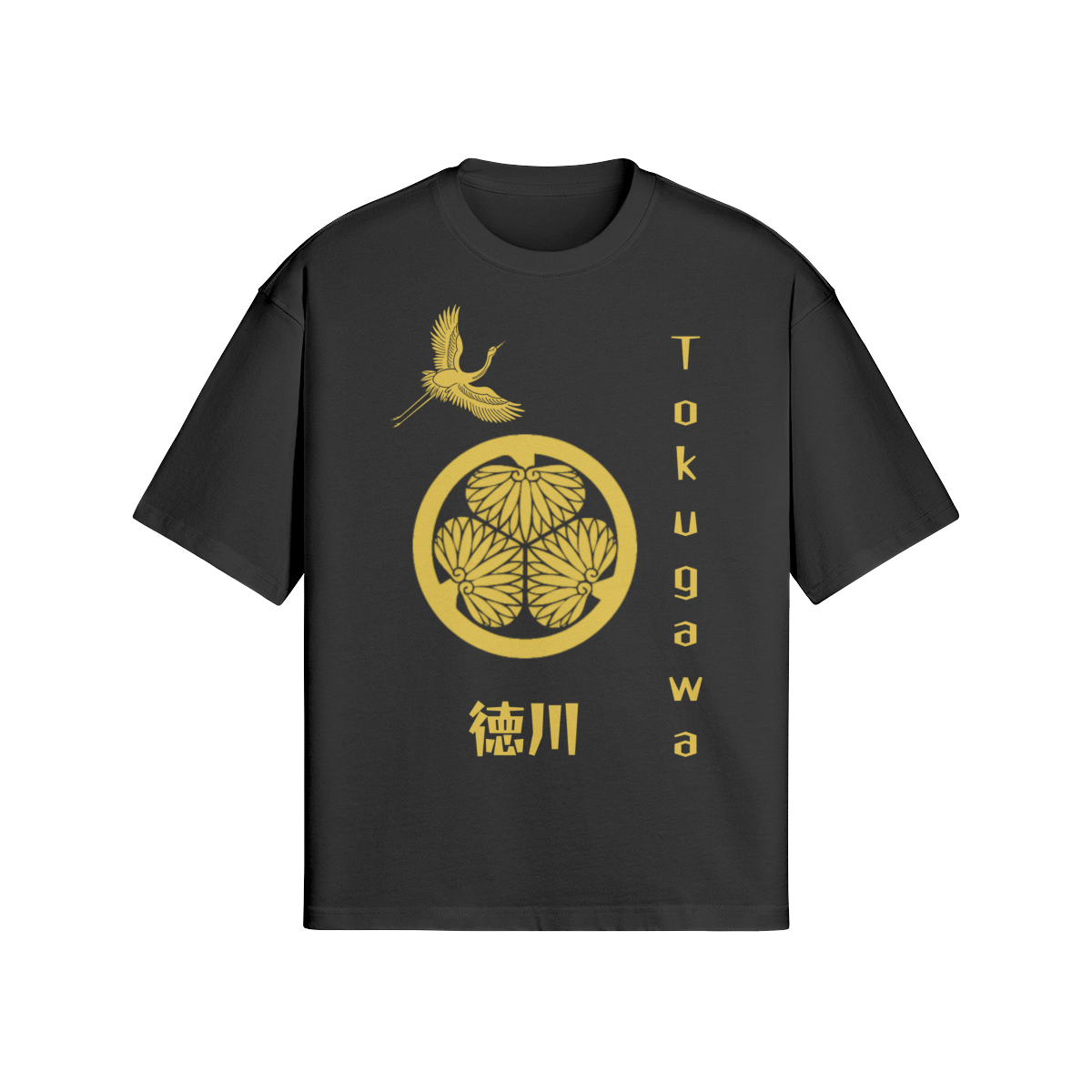 Tokugawa Clan Japanese T-Shirt Golden Crest Black | Tengura Store