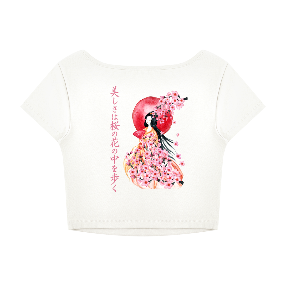 Japanese Women Crop Top | Sakura Lady & Sun