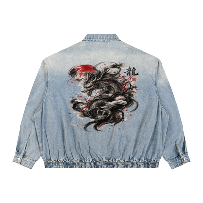 Japanese Unisex Vintage Zip Jacket | Path of the Ronin| Dragon's Roar (Ryu) | Tengura Store