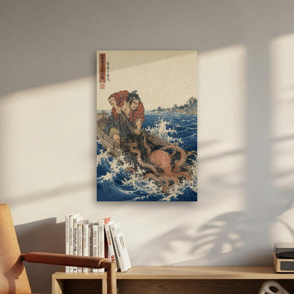 Quadro Ukiyo-e Pescatore e Polpo
