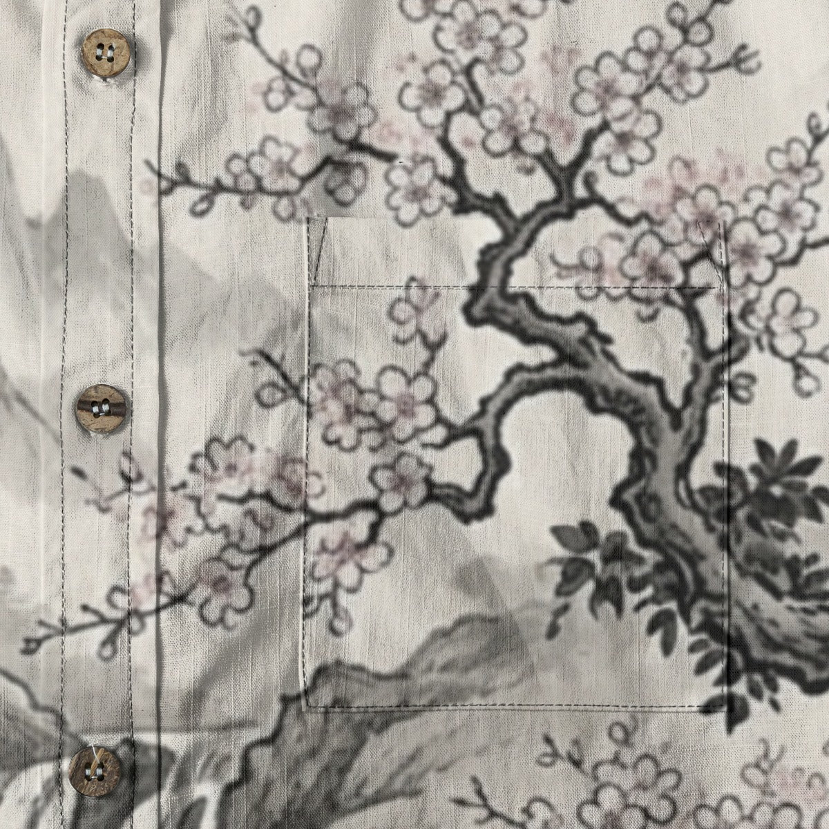 Japanese Sumi-e Shirt | Bridge and Koi Fish | 140 gsm Cotton | Tengura Store