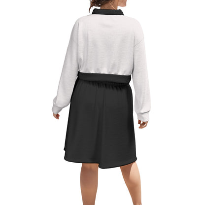 Two Piece Set Mono Street Black Skirt White Crop Top | Tengura Store
