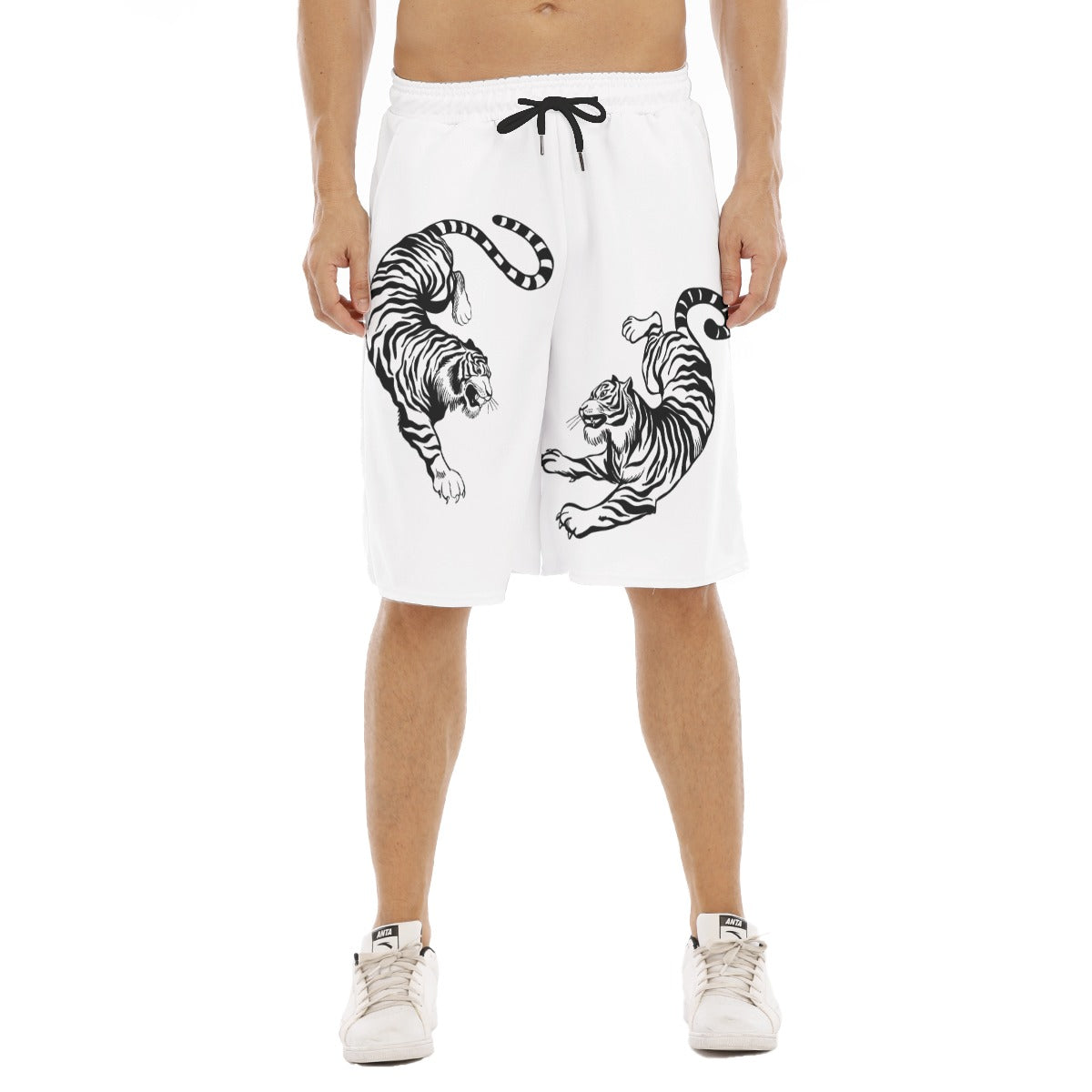 White Men's Shorts - Japanese Fighting Tigers | Tengura Store