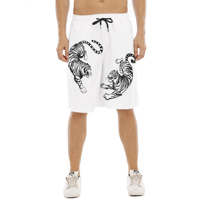 White Men's Shorts - Japanese Fighting Tigers | Tengura Store