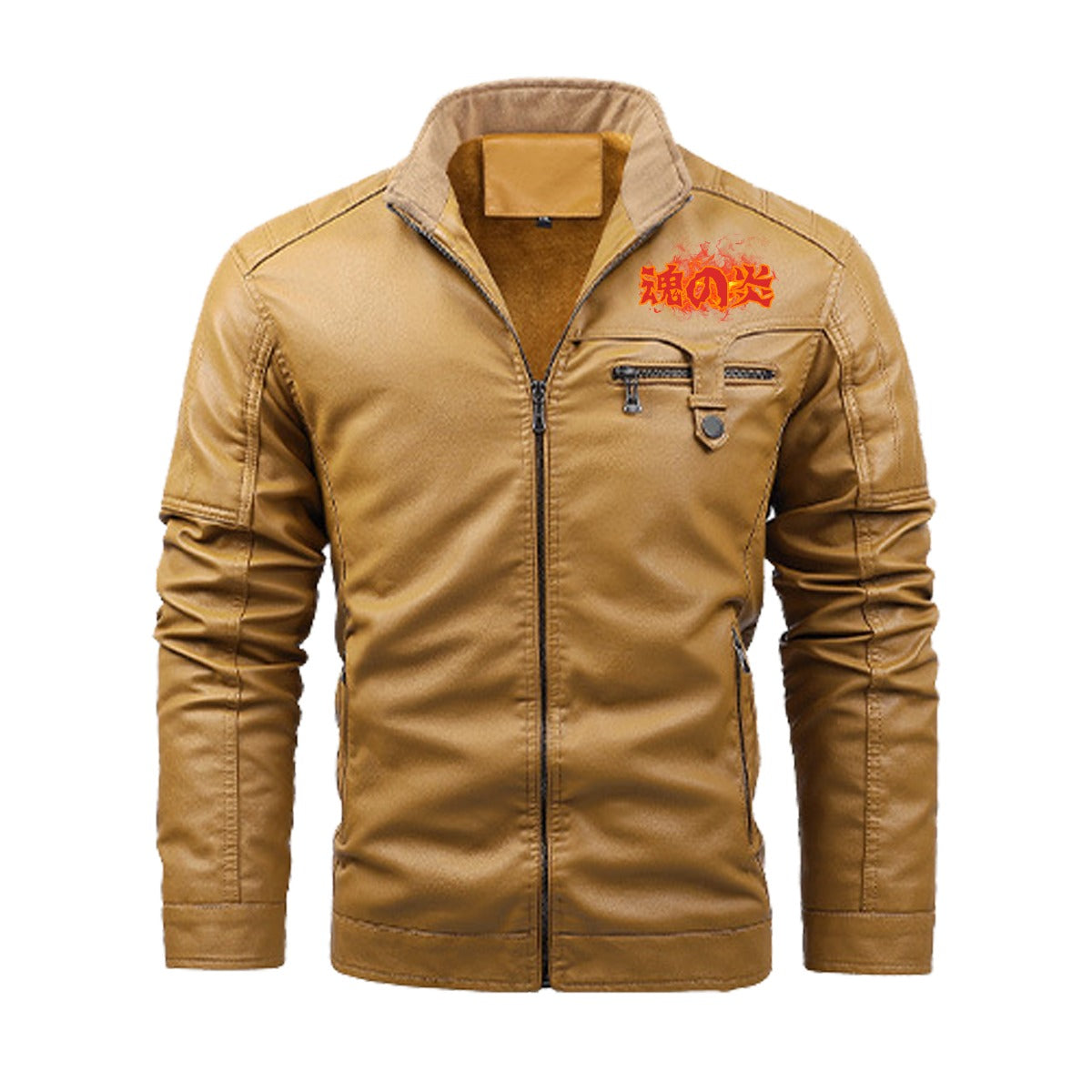 Golden Samurai Mask Bomber Jacket Flames | Tengura Store