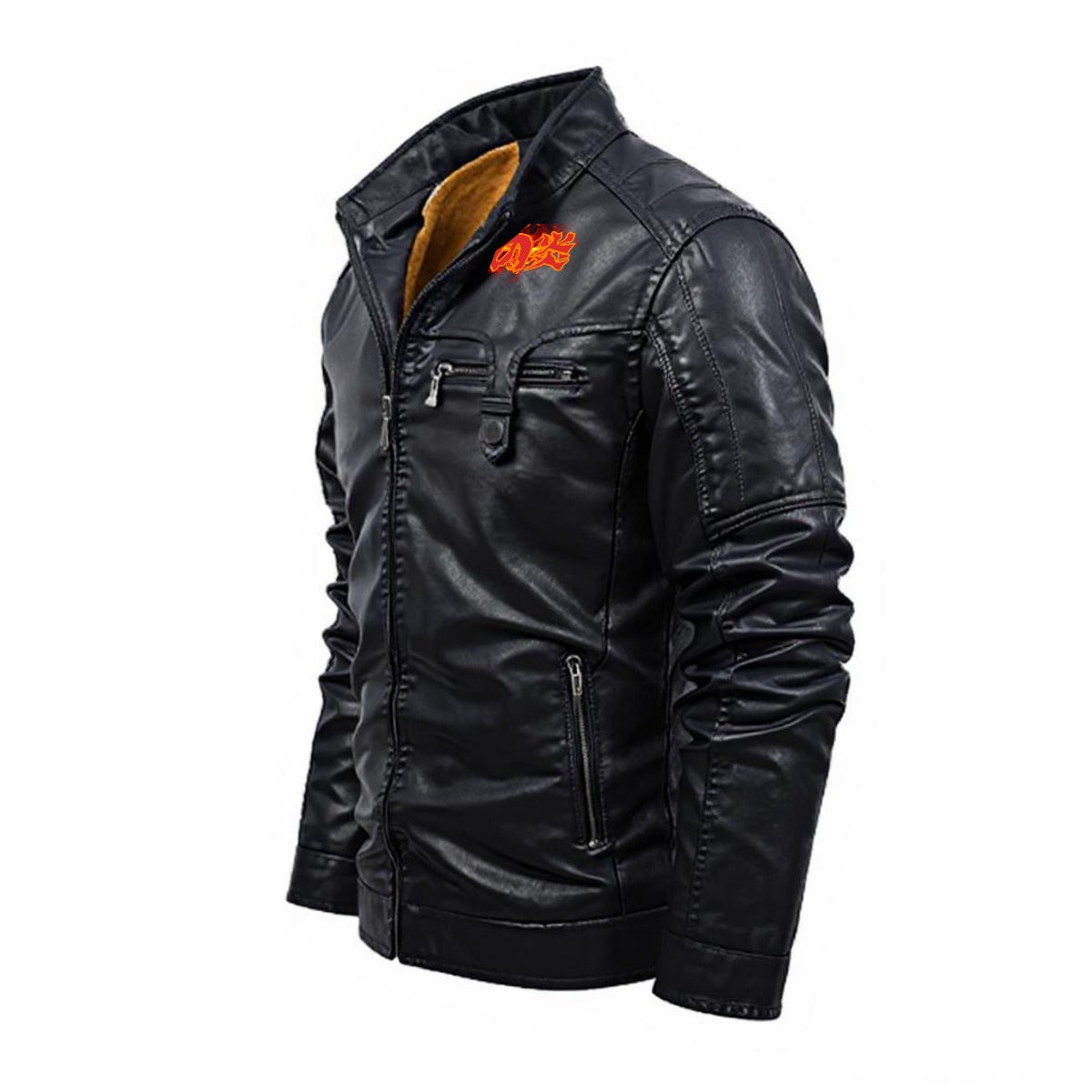 Golden Samurai Mask Bomber Jacket Flames | Tengura Store