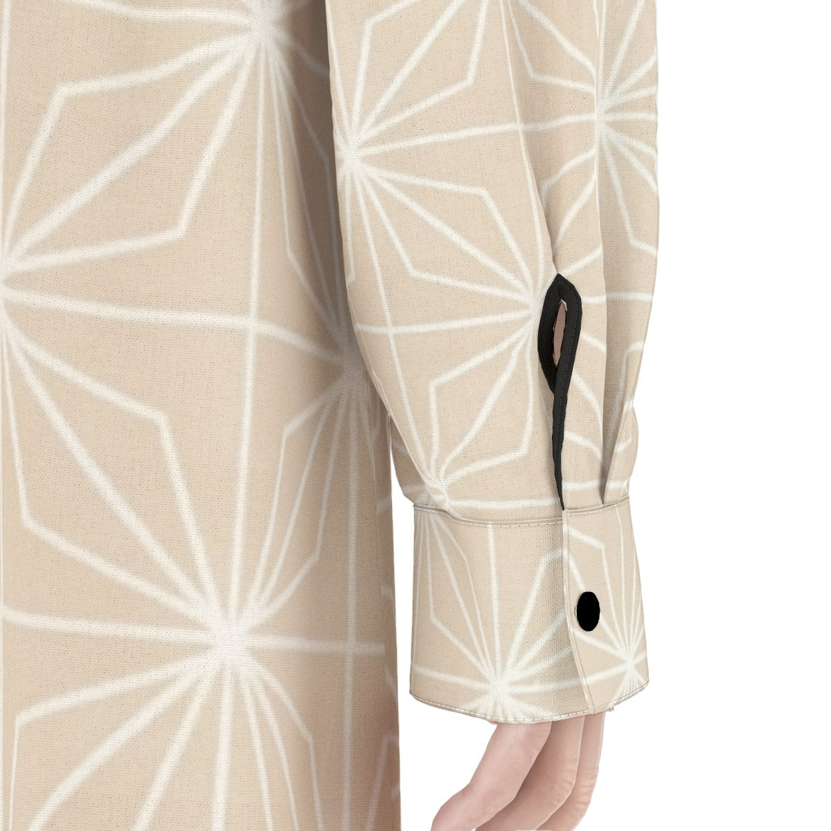 Shirt Dress Asanoha Beige Japanese Geometry | Tengura Store