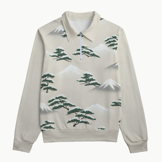 Mount Fuji Landscape Quarter Zip Sweatshirt Unisex | Tengura Store