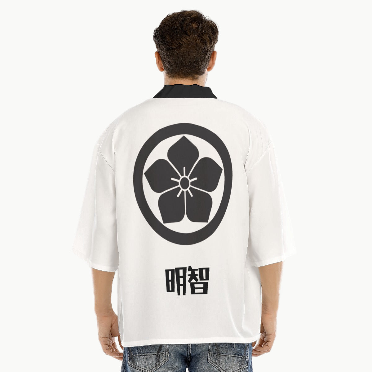 White Kimono Style Shirt Akechi Clan | Tengura Store