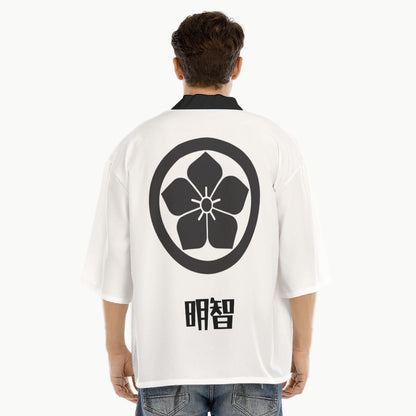 White Kimono Style Shirt Akechi Clan | Tengura Store
