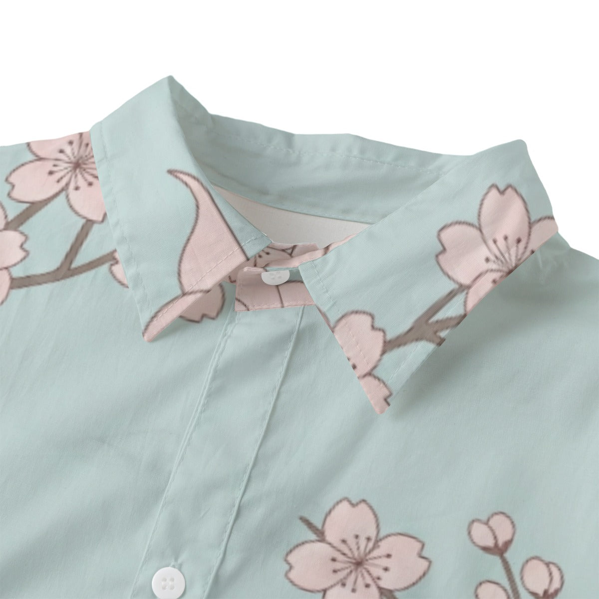 Blusa Blue Sakura – japonesa com botões e padrão de flor de cerejeira | Tengura Store