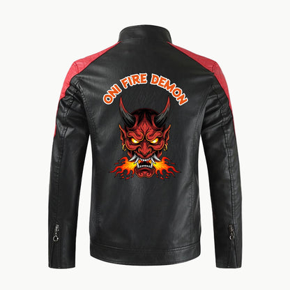 Oni Fire Demon Leather Jacket | Tengura Store