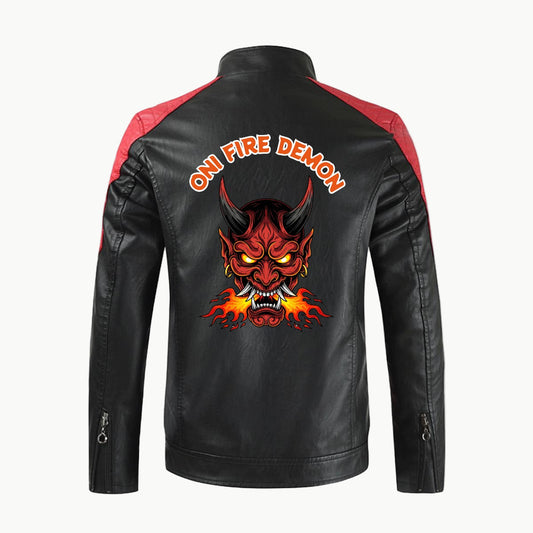 Oni Fire Demon Leather Jacket | Tengura Store