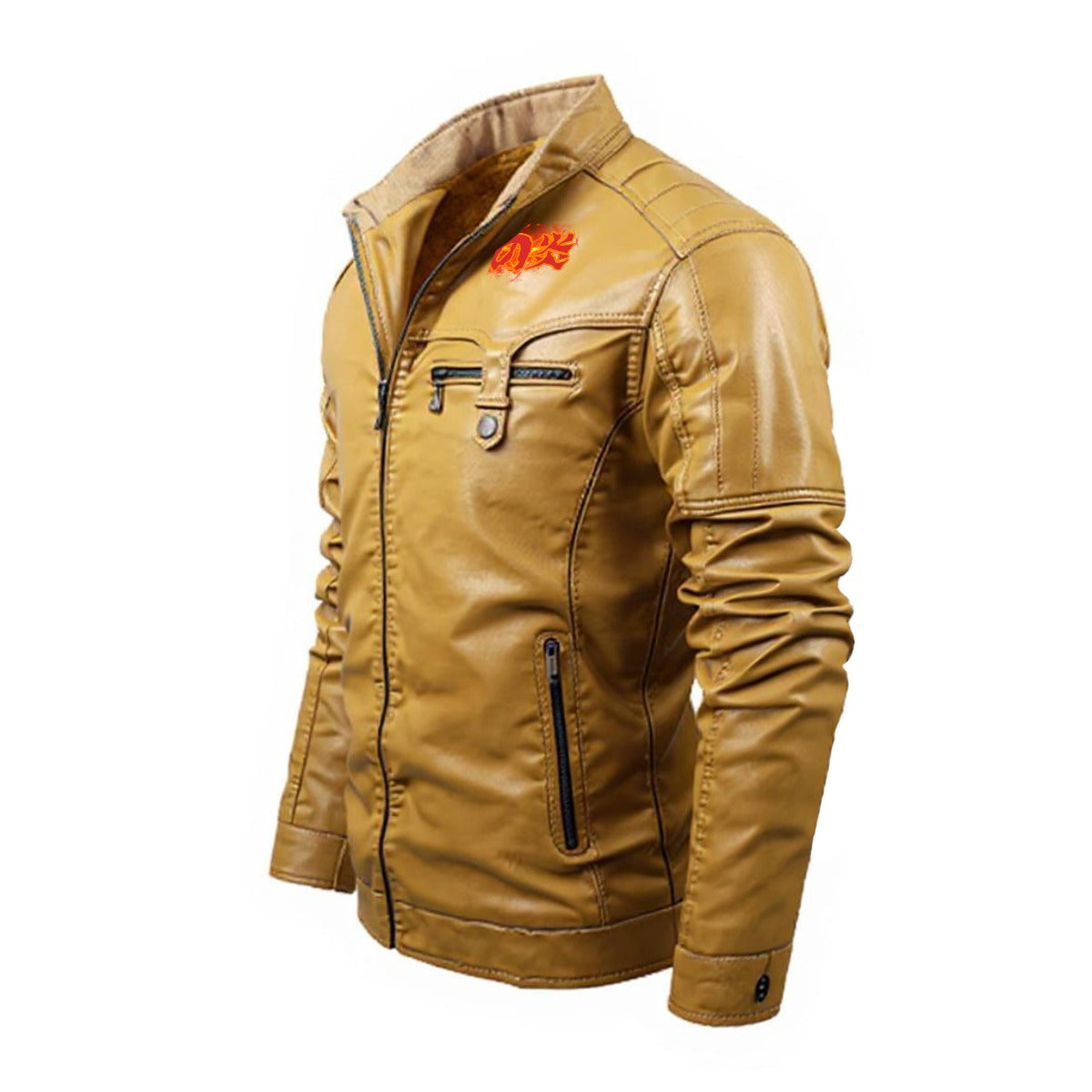 Golden Samurai Mask Bomber Jacket Flames | Tengura Store