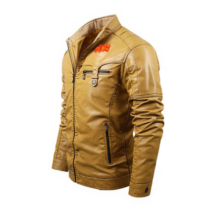 Golden Samurai Mask Bomber Jacket Flames | Tengura Store