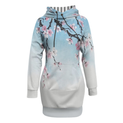 Japanese Sumie Sakura Hoodie | Blue Sky Pink Sakura White | Tengura Store