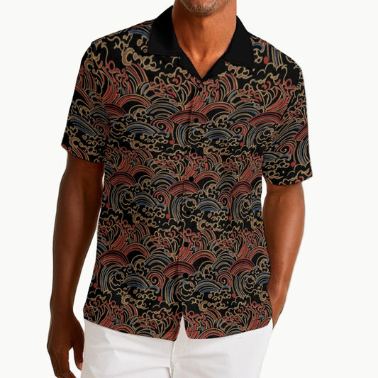 Traditional Wave Cloud Pattern Hawaiian Shirt | Tengura Store