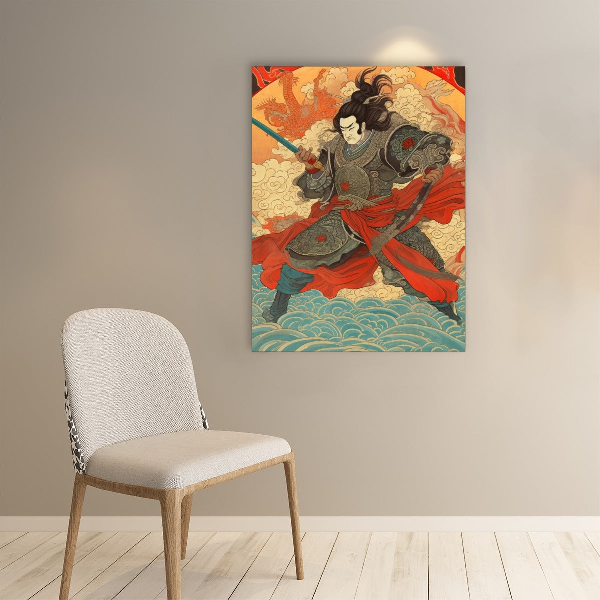 Poster de Arte Japonês com Espada Samurai e Mitologia | Tengura Store