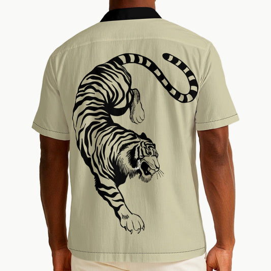 Japanese Tiger Button-Up Shirt for Men | Tengura Store