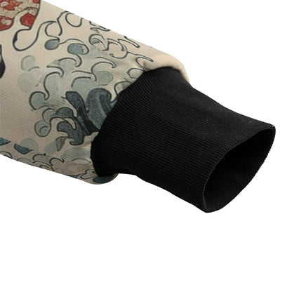 Japanese Sunset Wave Bomber Jacket