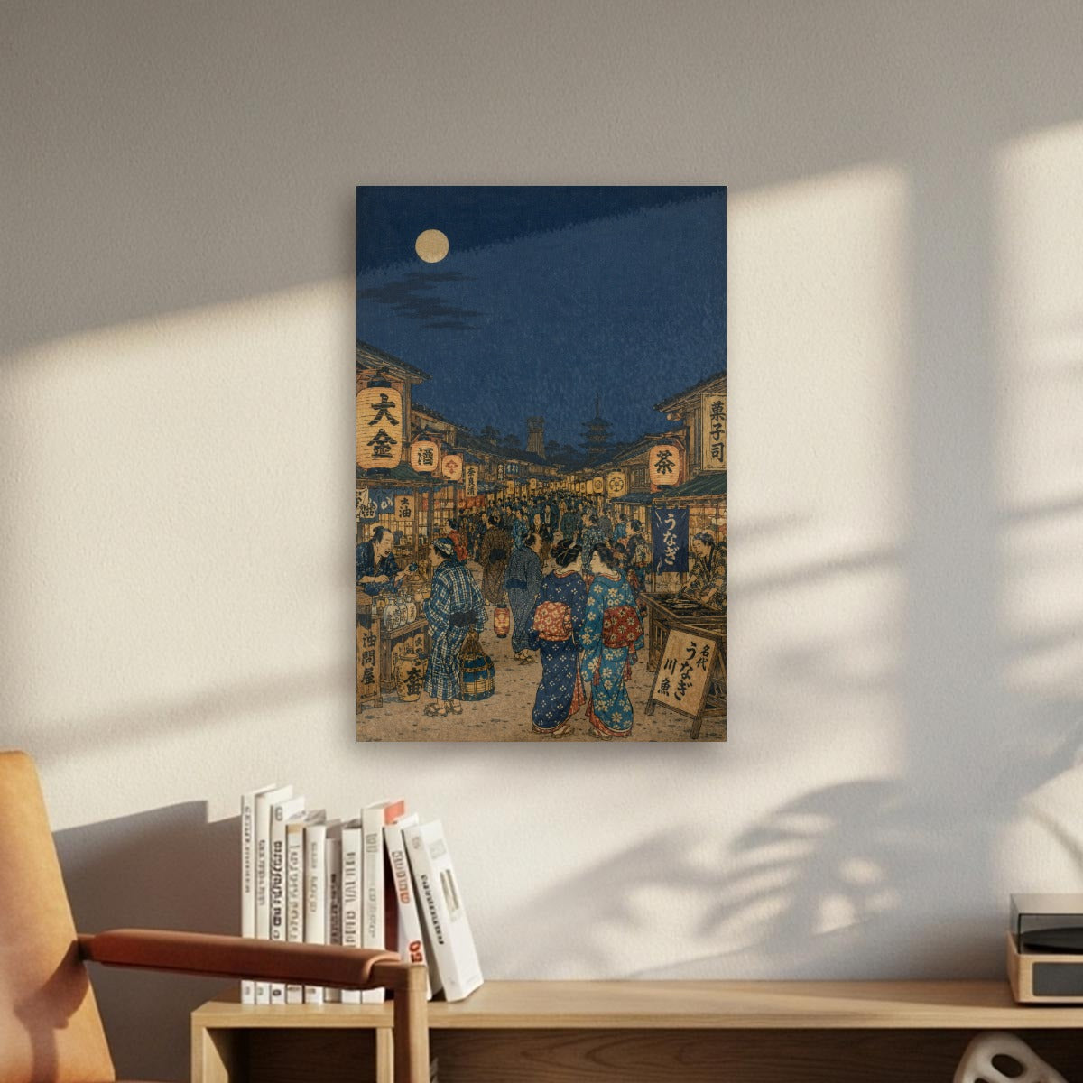 Tableau Ukiyo-e Marché de Nuit
