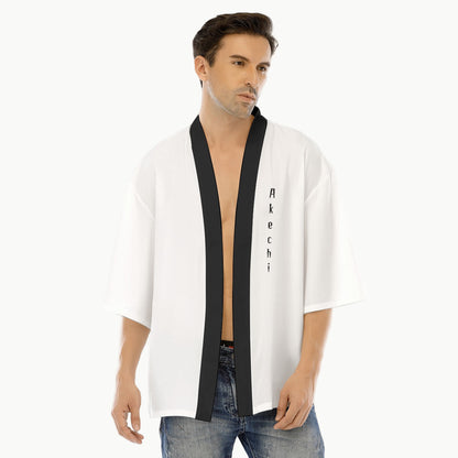 White Kimono Style Shirt Akechi Clan | Tengura Store