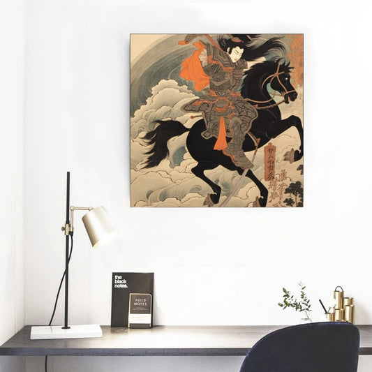 Feudal Japanese Warrior on Horseback Wall Art