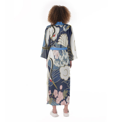 Long Wave Kimono Robe Hokusai Style | Tengura Store