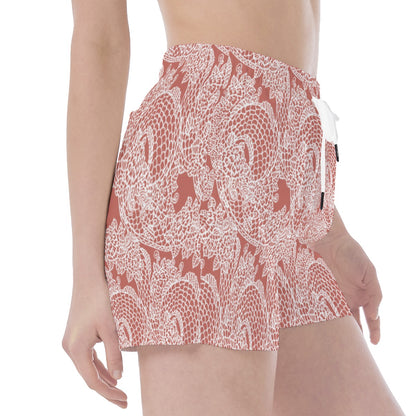 Short femme traditionnel japonais - rose et blanc | Tengura Store