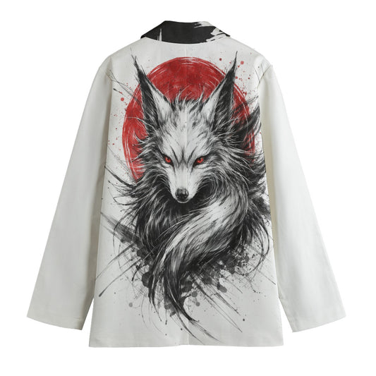 Kitsune Fox Spirit Kanji Lapel Blazer | Tengura Store