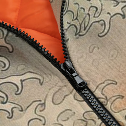 Japanese Sunset Wave Bomber Jacket